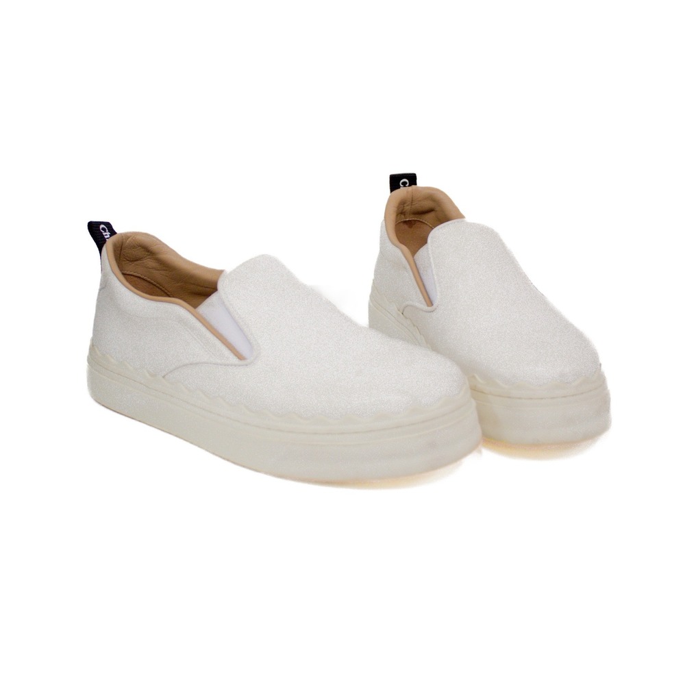 CHLOÉ LAUREN LEATHER SLIP ON SNEAKERS Women's Size 7 US/ 37 EU - Picture 4 of 12